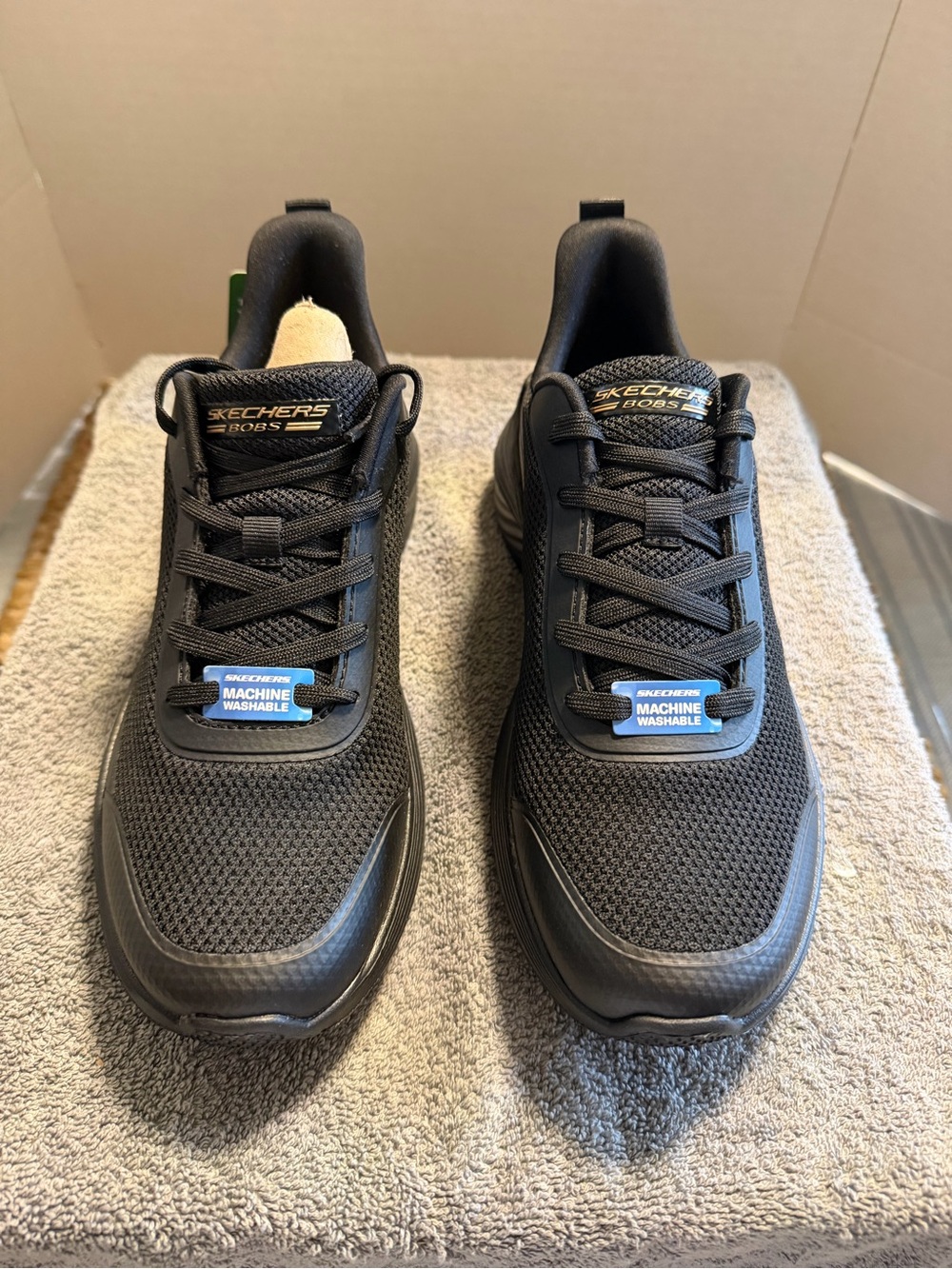 Skechers BOBS Sport Squad Waves-Still Wading Black Sneakers Women's Size 7.5